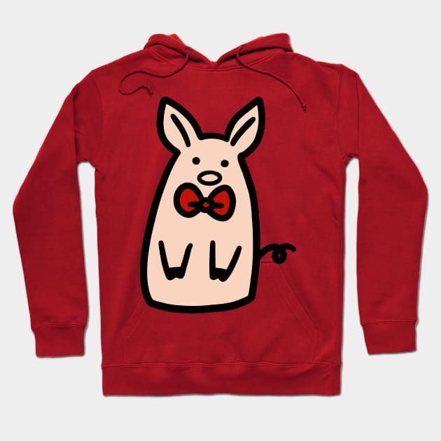 Bow Tie Piggy Hoodie by saradaboru